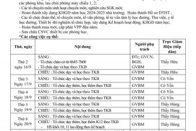 KẾ HOẠCH HOẠT ĐỘNG TUẦN 02