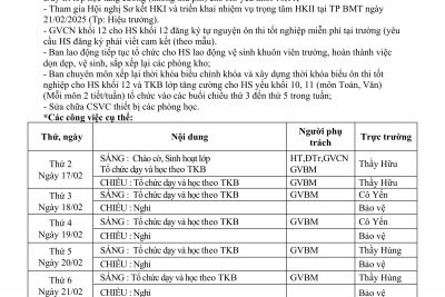 KẾ HOẠCH HOẠT ĐỘNG TUẦN 22