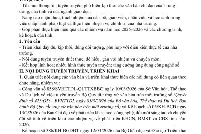 Kế hoạch thông tin, tuyên truyền, phổ biến, quán triệt, triển khai các văn bản chỉ đạo, văn bản pháp luật và thông tin các hoạt động của tỉnh – Lần 4 năm 2026