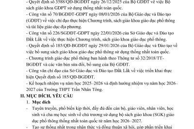 Kế hoạch Tổ chức tuyên truyền, phổ biến chủ trương sử dụng bộ sách giáo khoa thống nhất toàn quốc từ năm học 2026–2027