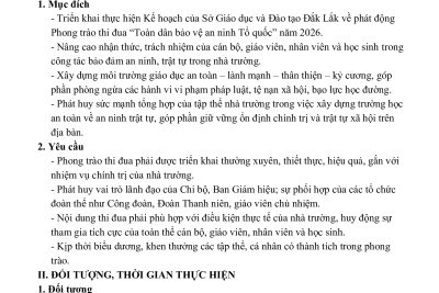 Kế hoạch phát động Phong trào thi đua “Toàn dân bảo vệ an ninh Tổ quốc” năm 2026