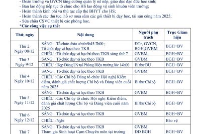 KẾ HOẠCH HOẠT ĐỘNG TUẦN 14