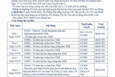 KẾ HOẠCH TUẦN 28