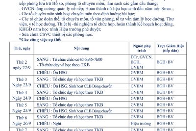 KẾ HOẠCH HOẠT ĐỘNG TUẦN 3